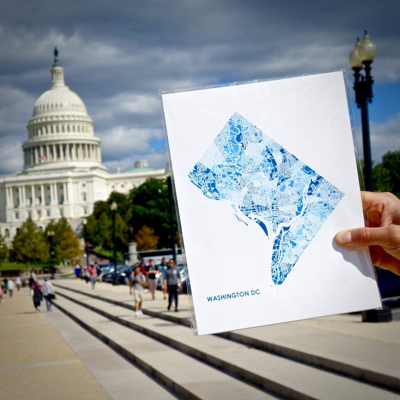 Juanita's Adventures - Wholesale Art Print - Juanitas Washington DC Map Print4