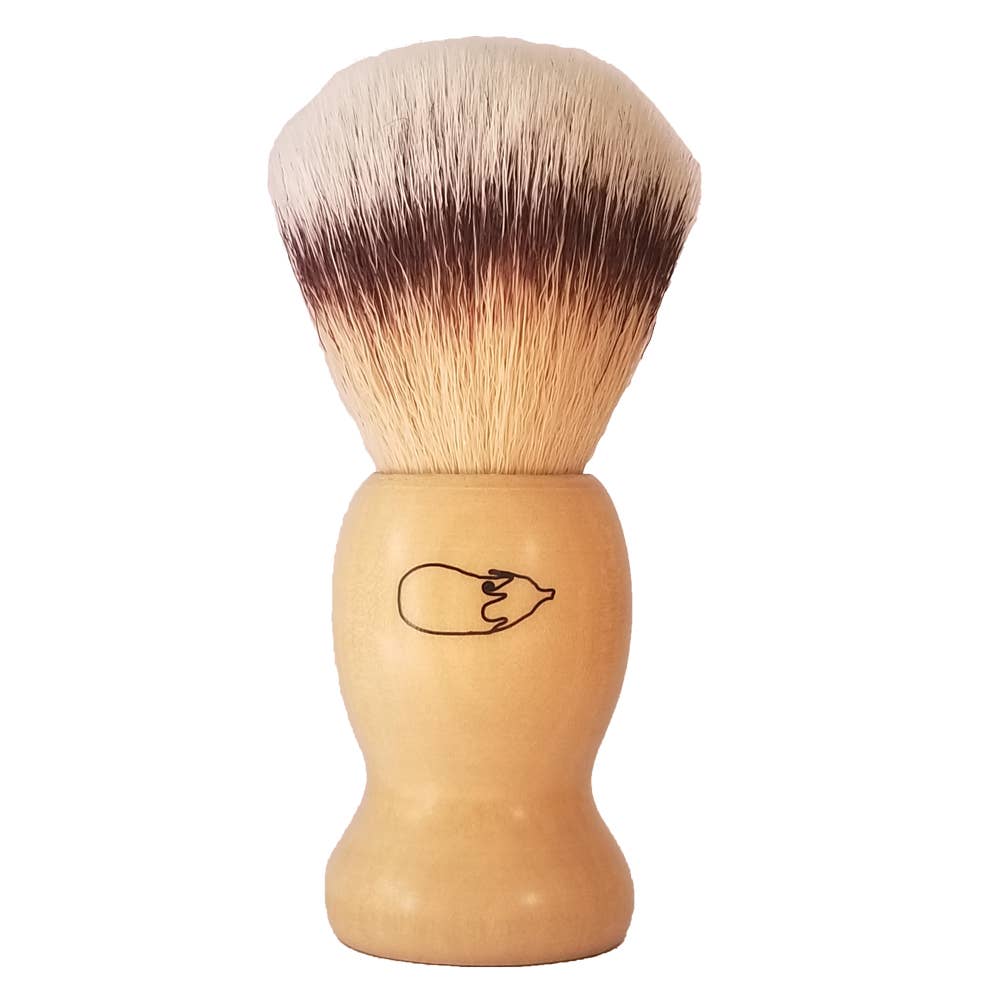 Savonnerie Aubergine - Wholesale Shave Brush - Men's - Vegan beard shaving brush with synthetic wooden bristles2