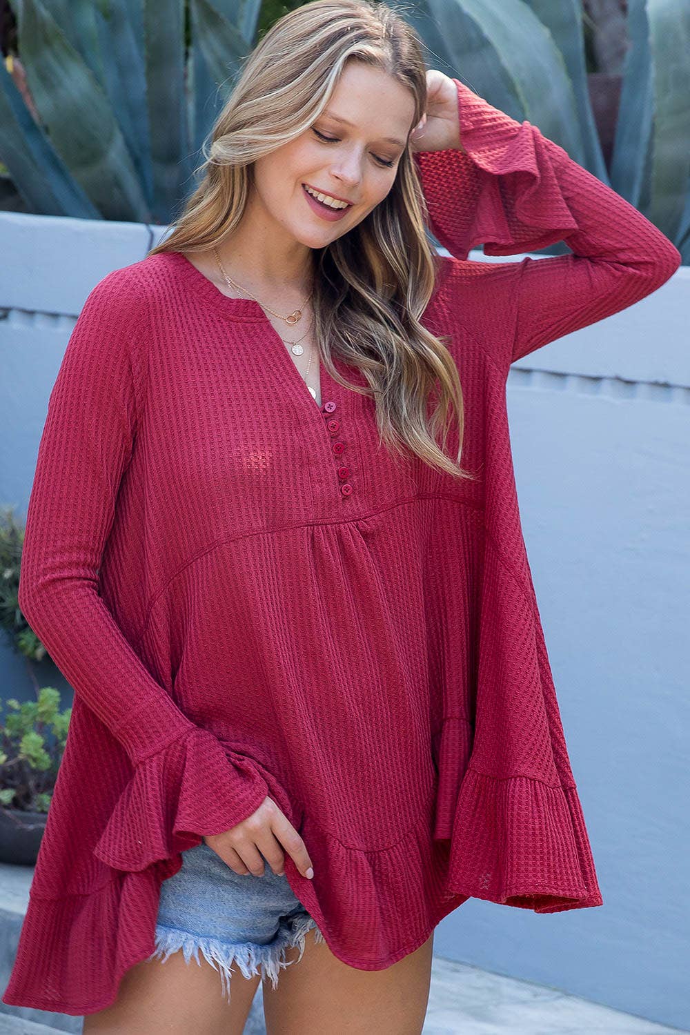 Sweet Lovely by Jen - Wholesale Tunic - Women's - SW275 - Waffle Knit Flare Top89