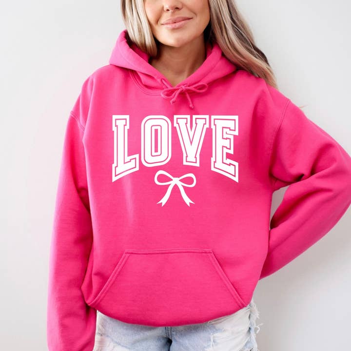 Love Valentine Bow- Gildan Unisex Hoodie for wholesale by Quality Time Designs Co