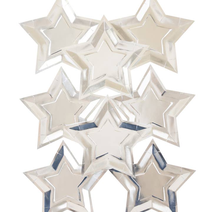 My Mind’s Eye - Wholesale Disposable Plate - PGB944 - Silver Foil Star Shaped Plate