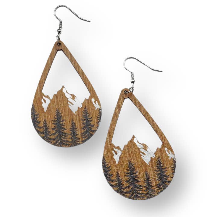 Snöberg och skogsträ tårörhängen för wholesale av Plenty of Pattern