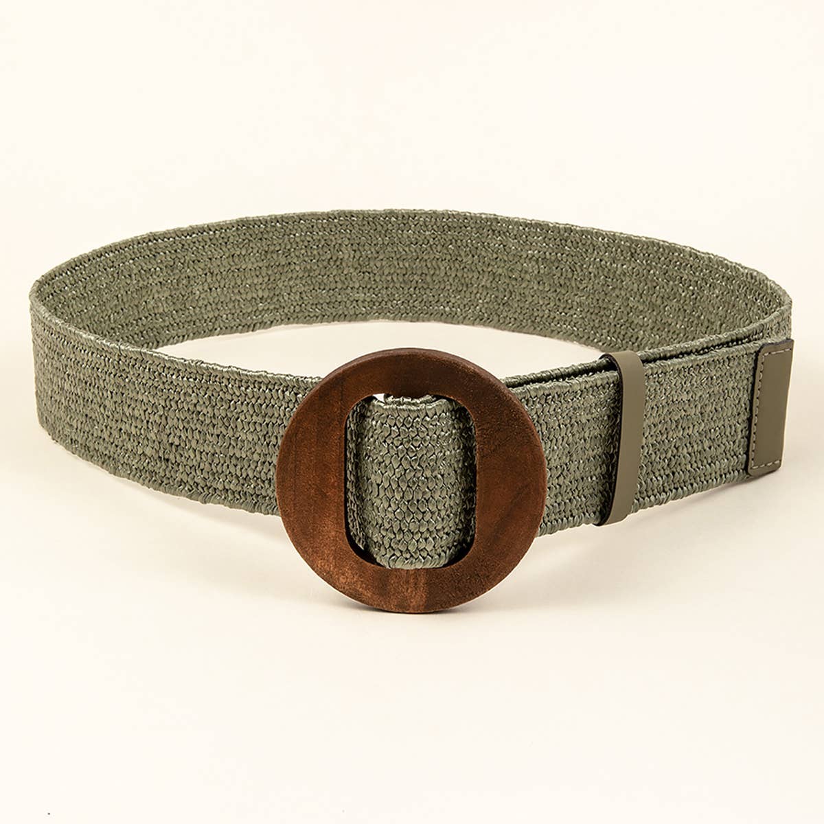 ACCITY - Wholesale Belt - Women's - NEW ROUND WOODEN BUCKLE STRAW BELT_CWABE04522
