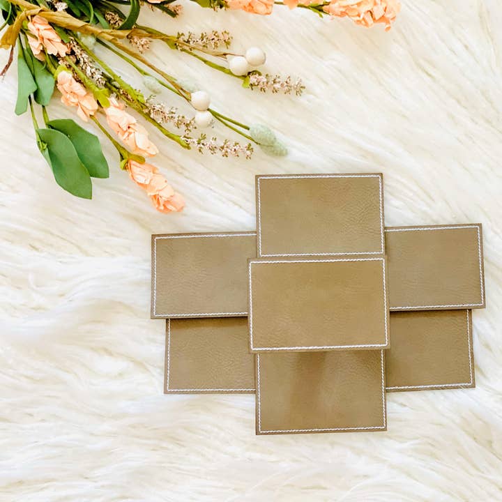 R & R Stitched - Wholesale Patch - Blank rectangle leather embroidered hat patch5