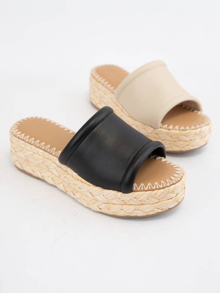 CCOCCI - Wholesale Platform Heels - Women's - MONTE CHUNKY PLATFORM RAFFIA HEEL SLIP ON WEDGE4