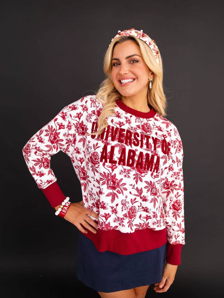 Brianna Cannon - Wholesale Graphic Sweatshirt - Women's - Alabama Floral Toile Sweatshirt1