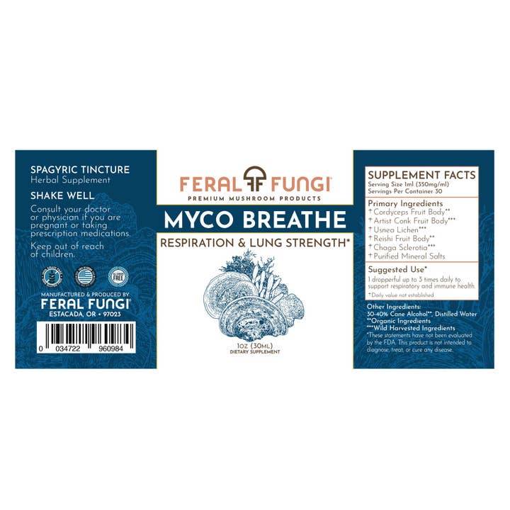 Feral Fungi - Wholesale Tincture - Myco Breathe Spagyric Blend