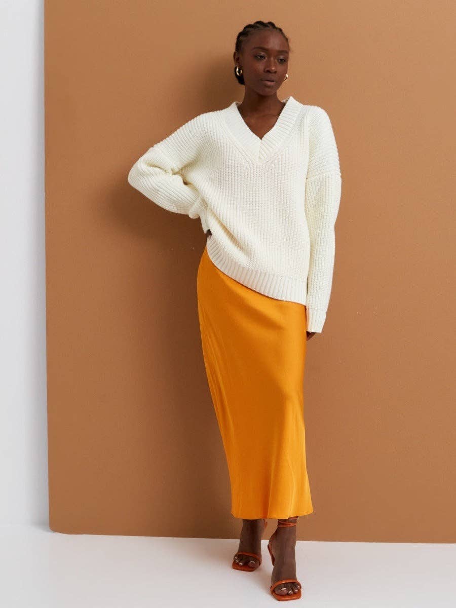 Marayn - Wholesale Knit Sweater - Women's - New European AutumnWinter Vneck Loose Knit Sweater15