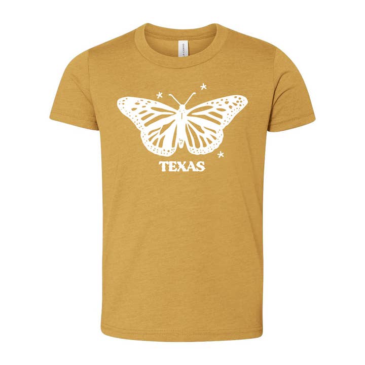 Texas Butterfly Youth T-Shirt for wholesale by Made in Texas Co.