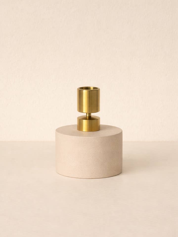HAVN Brushed Brass Candle Holder for wholesale by GLO & NEST