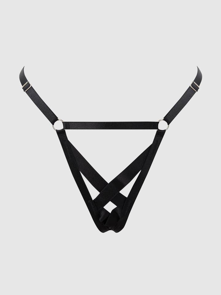 DEVON ELASTISCHE STRAPPY X G-STRING AAN DE VOORKANT voor wholesale door House of Desire