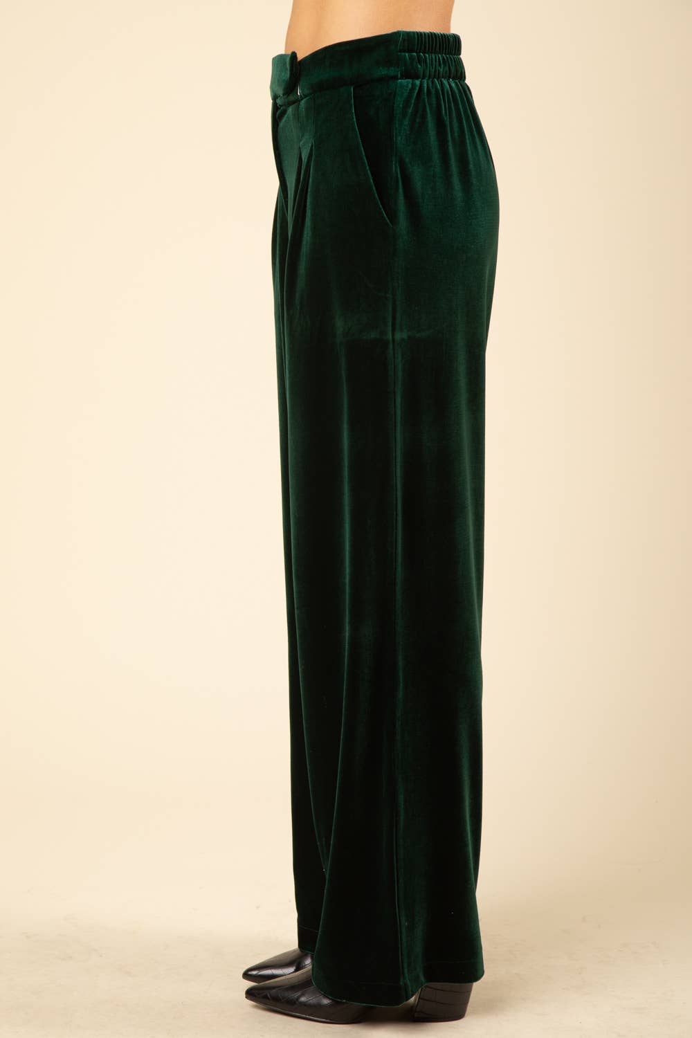 VERY J – wholesale Byxor - Dam – NP70304-hög midja sammet Holiday Party raka byxor8