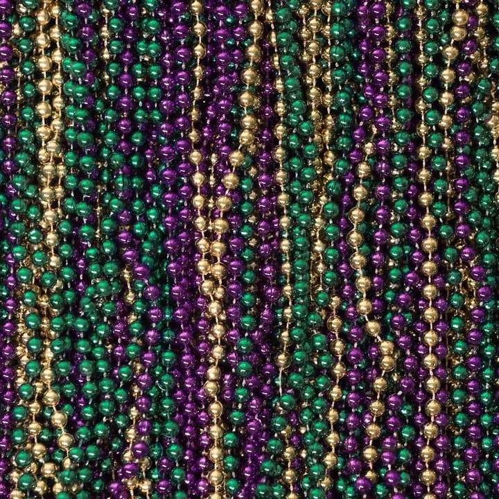 The Mardi Gras Krewe - Wholesale Party Favor - Mardi Gras Beads 33 inch 7mm, 12 Dozen, 144 Necklaces with Doubloon- Bulk Party Favors6