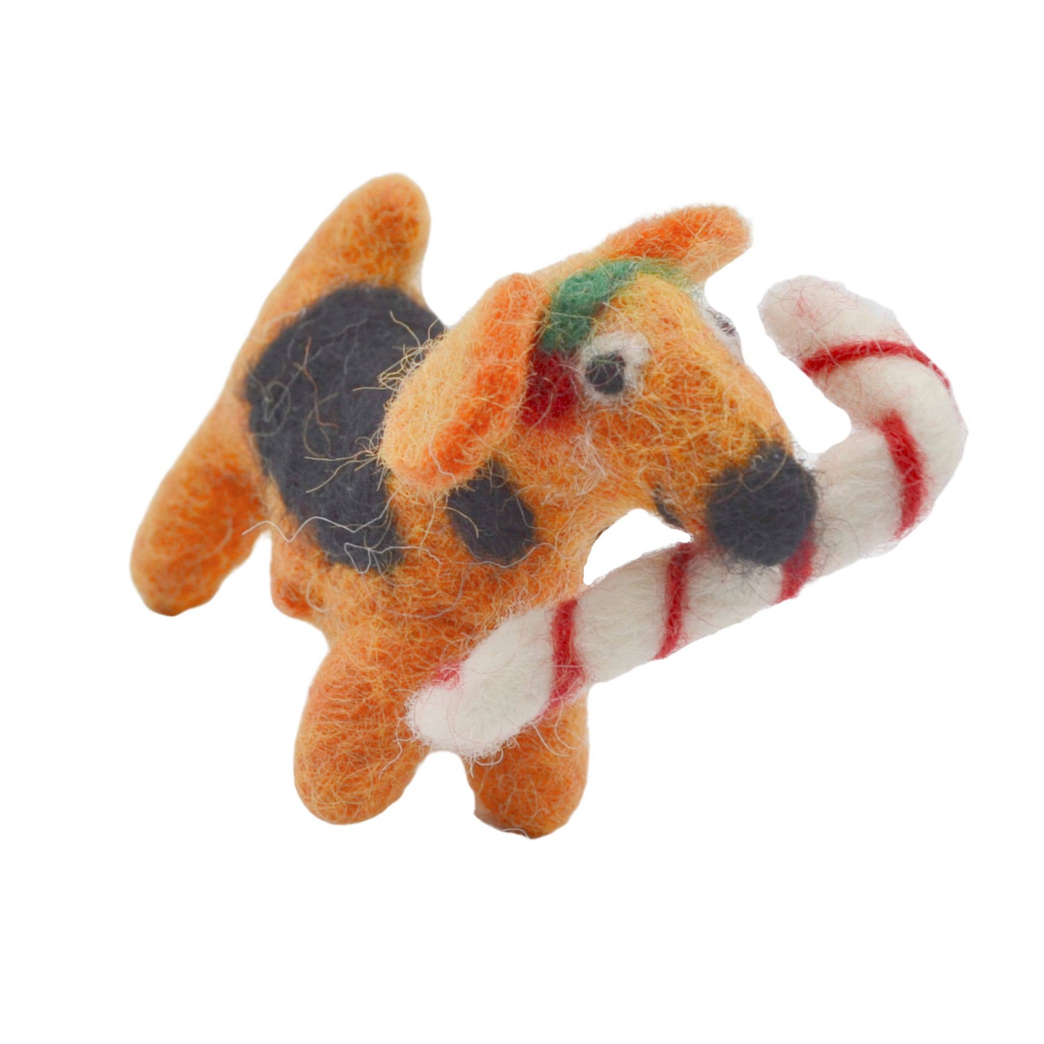 Didi Bahini Fair Trade - Wholesale Ornament - Candy Cane Fido Felt Ornament2