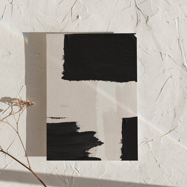 Monochrome Brush Art Print for wholesale by LXR CREATE