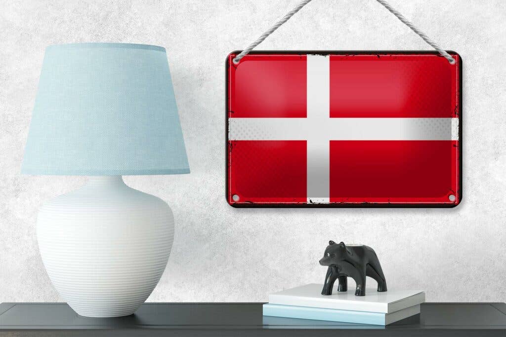 Femer - Wholesale Sign - Tin Sign Flag of Denmark 18x12 cm Retro Flag of Denmark Decorative Sign3