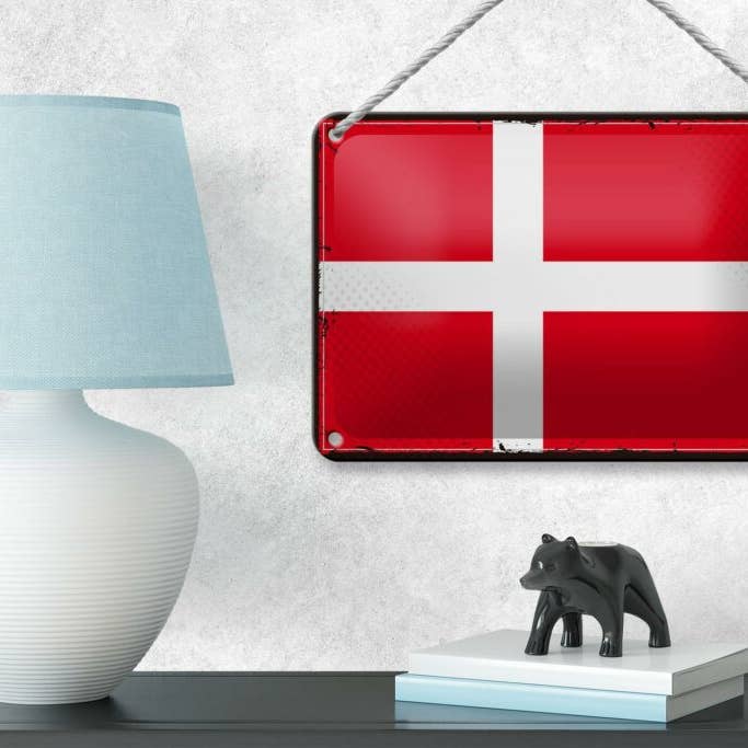 Femer - Wholesale Sign - Tin Sign Flag of Denmark 18x12 cm Retro Flag of Denmark Decorative Sign3