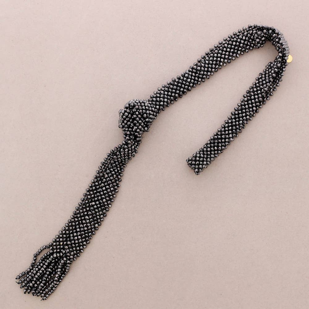 Sonata - Wholesale Beaded/Pearl Necklace - Faceted Crystal Tie Long Necklace1