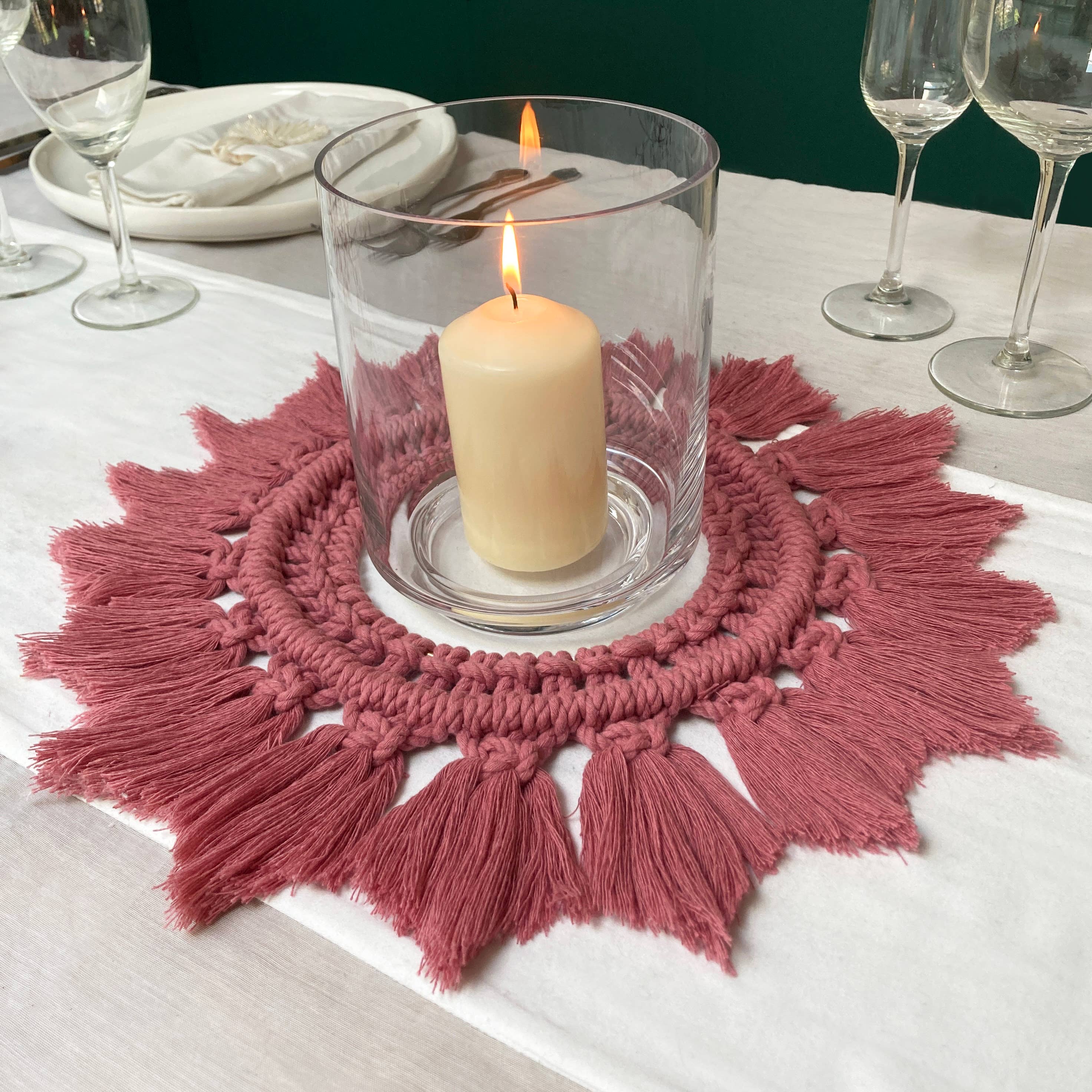 Bergin & Bath – Engroshandel DIY-hobbysæt – Macrame Kit - Mandala - Berry Pink. Håndværkssæt til voksne7
