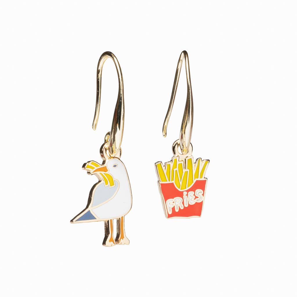 Yellow Owl Workshop - Wholesale Dangle Earrings - Seagull & French Fry Earrings - Seagull Earrings0