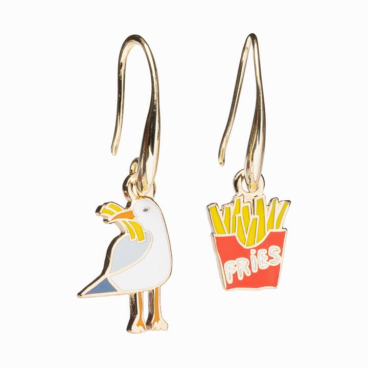 Yellow Owl Workshop - Wholesale Dangle Earrings - Seagull & French Fry Earrings - Seagull Earrings0