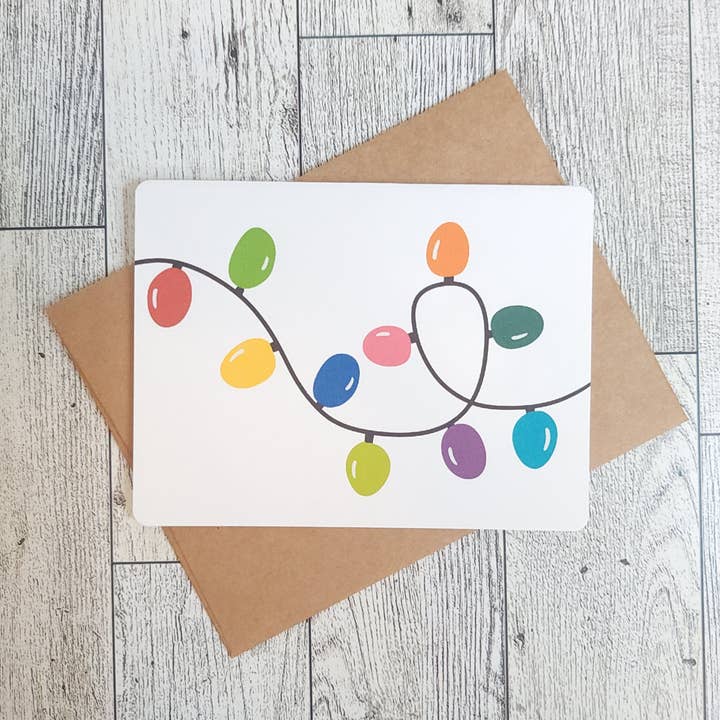Tarjeta de felicitación hecha a mano String of Lights para venta al por mayor de Brumbams Creations