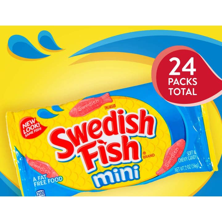 O'Shea's Candies Sweet Shop - Wholesale Gummy - Nostalgic 1957 Original Swedish Mini Fish 🐟24ct Display Box5