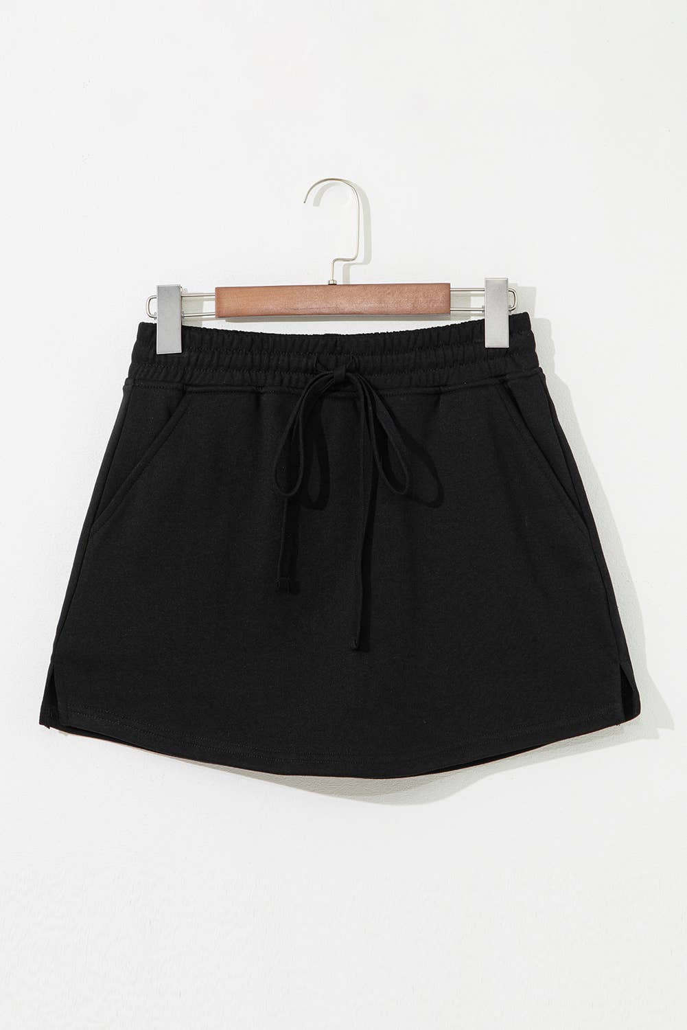 1 the Woman - Wholesale Skirt - Women's - French Terry Drawstring Mini Skort with Pockets8