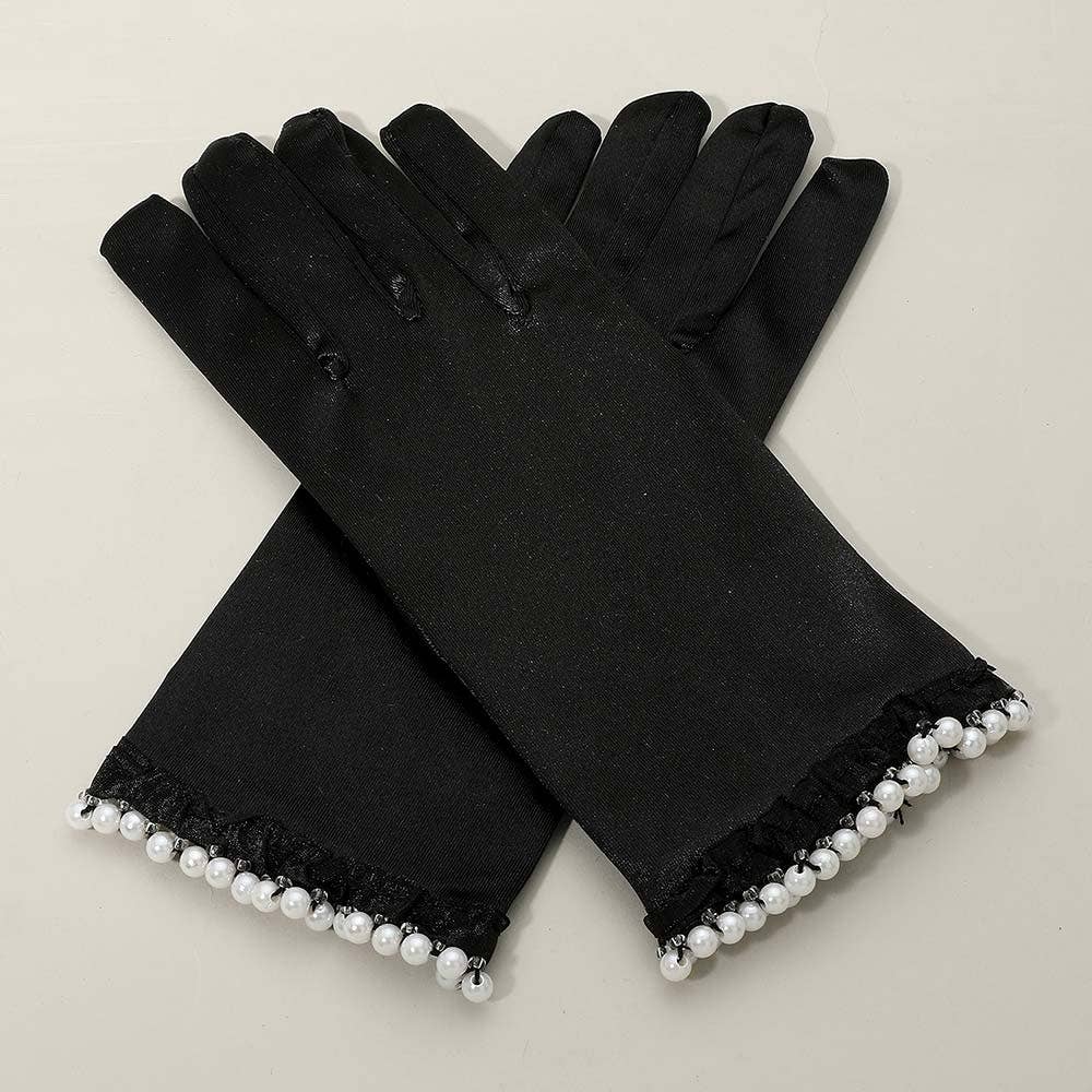 Sensibling Corp. - Wholesale Gloves - Women's - Dressy Satin Feel Pearl Trim Gloves1