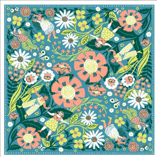 Kids & Me bandana designed by Phoebe Wahl for wholesale by Bandana of the Month Club