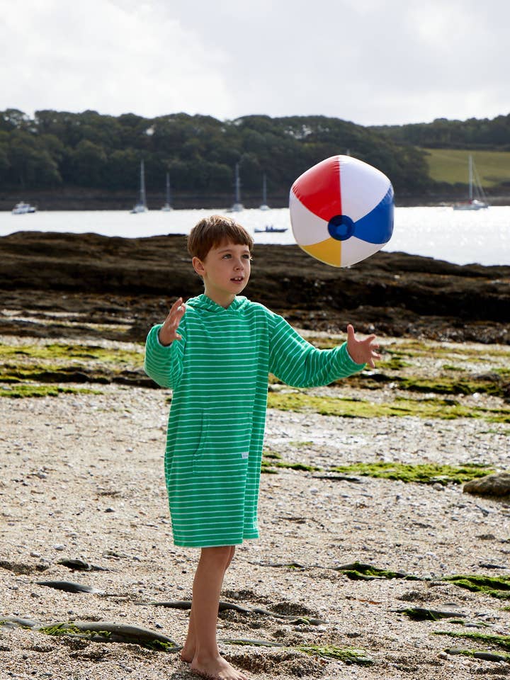 Bridie & Bert - Vente Cache-maillot – enfant - Peignoir de plage à capuche en éponge rayée pour enfants