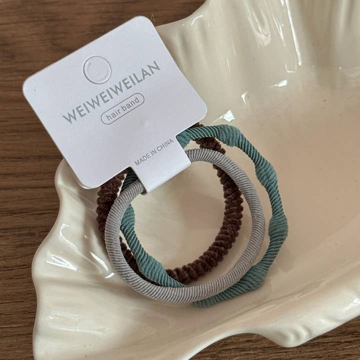 XO Fashion - Wholesale Hair Tie - HT1206 Simple And Cute High Elastic Solid Color Hair Tie Set3