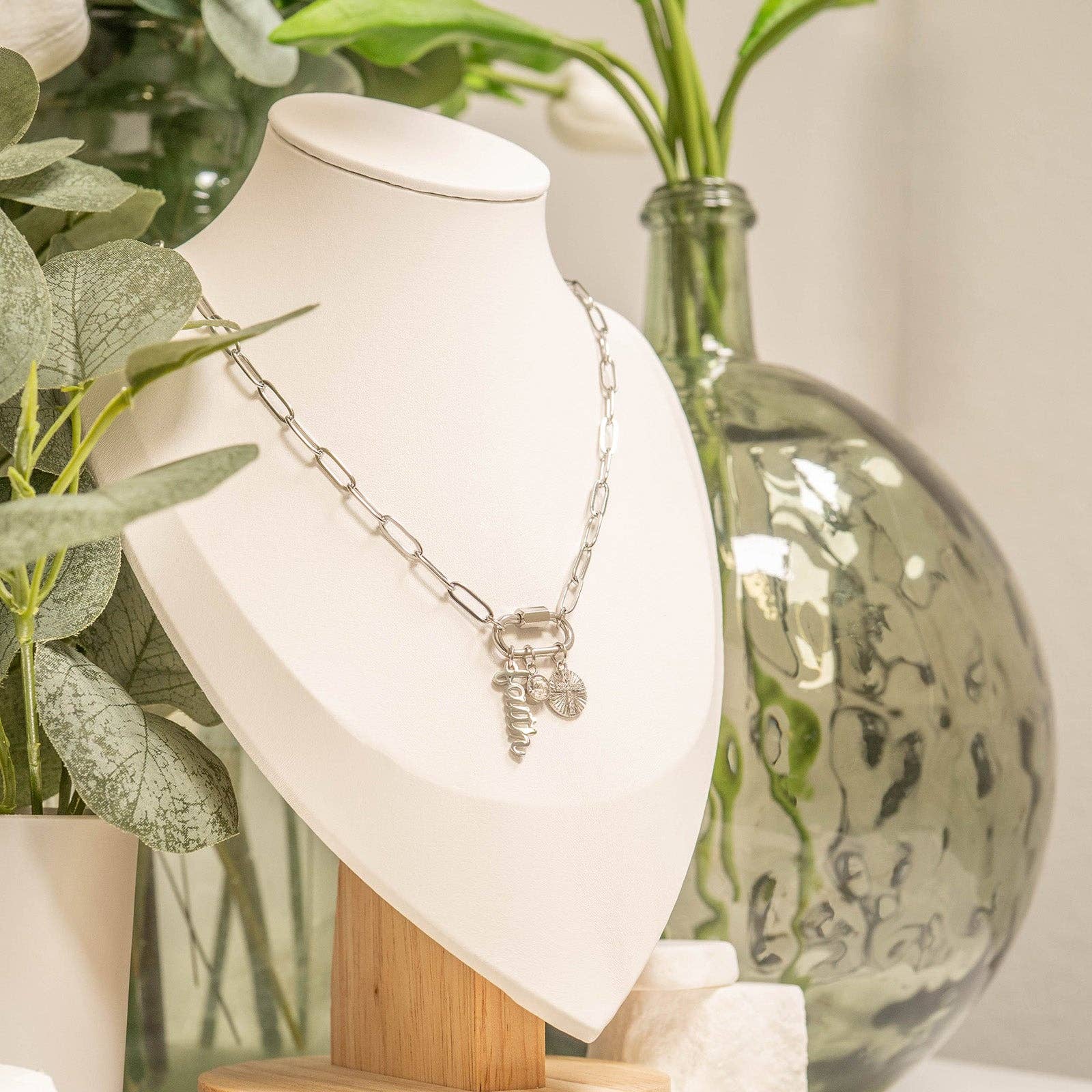 WJW – wholesale Kedjehalsband – 18K guld PVD-pålägg pappersklämma med karbinhake halsband9