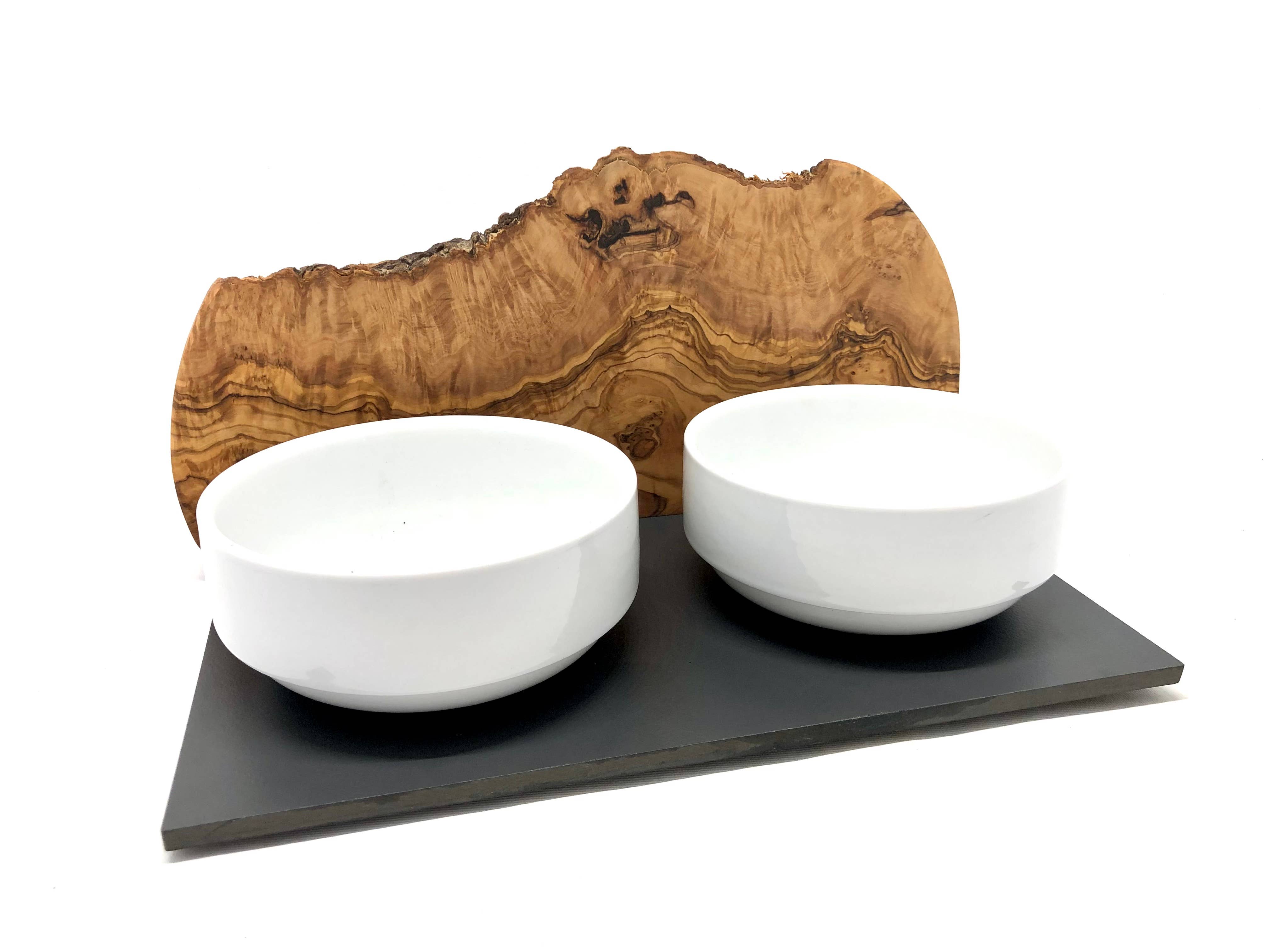 olivenholz-erleben - Wholesale Pet Bowl - Cat/Dog - Feeding and drinking station “Cats only” 2x 0.4 liter DUO MOUNTAIN4