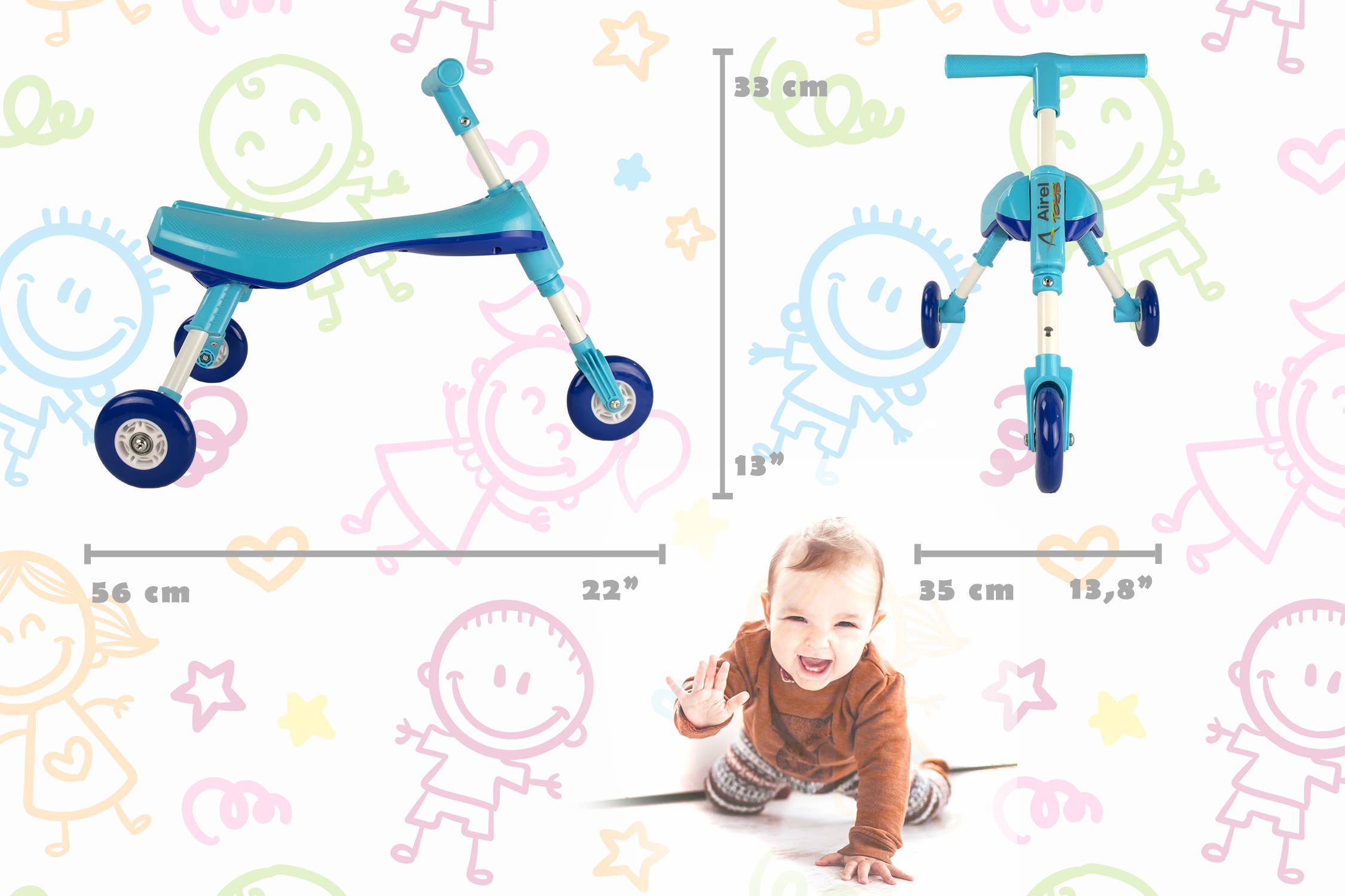 Airel - Wholesale Bike/Scooter - Kids - Airel Tricycle Without Pedals From 1 To 3 Years Old5