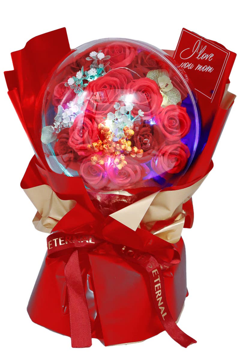 Cap Zone - Vendita all'ingrosso Fiori finti - Rose Globe, sapone Jumbo, bouquet di fiori con luci a LED13