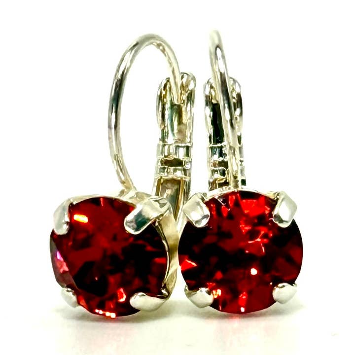 Boucles d'oreilles en cristal, boucles d'oreilles rouges, boucles d'oreilles scintillantes pour la vente par Heartmade Jewelry