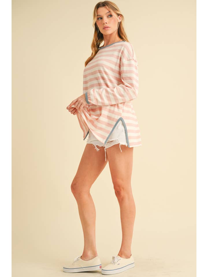 AEMI + CO - Wholesale Knit Top - Women's - 8433FN Onida Stripe Top15