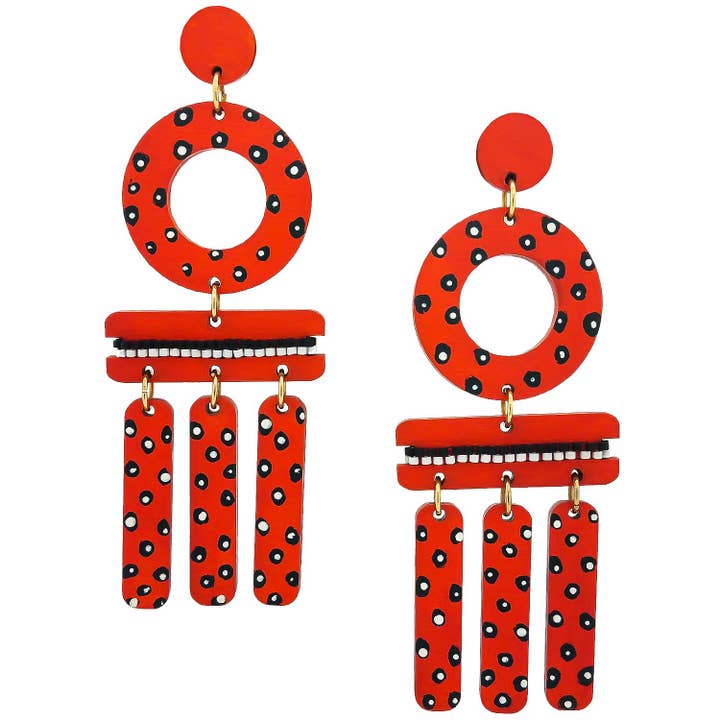 Wind Chime Earrings | Papaya (light weight) for wholesale by SCOTCHBONNET!