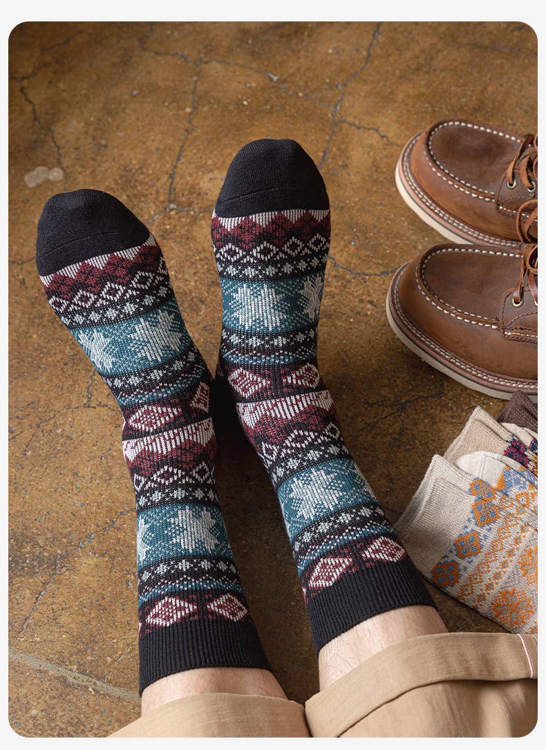 Tourtiwi - Vendita all'ingrosso Calzini - Uomo - Calzini da uomo Retro Mid-Tube Warm Socks14