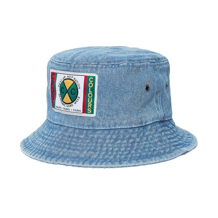 Cross Farver Denim Bucket Hat - Vintage Indigo for engroshandel hos Cross Colours