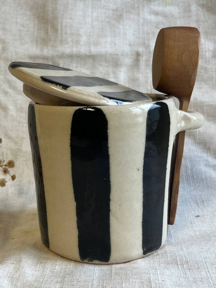 Stripe Canister for wholesale by Charlotte Manser Ceramics