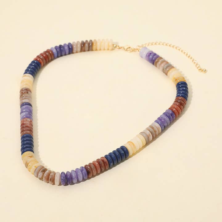 Sensibling Corp. - Wholesale Beaded/Pearl Necklace - Flat Resin Disc Beaded Necklace7