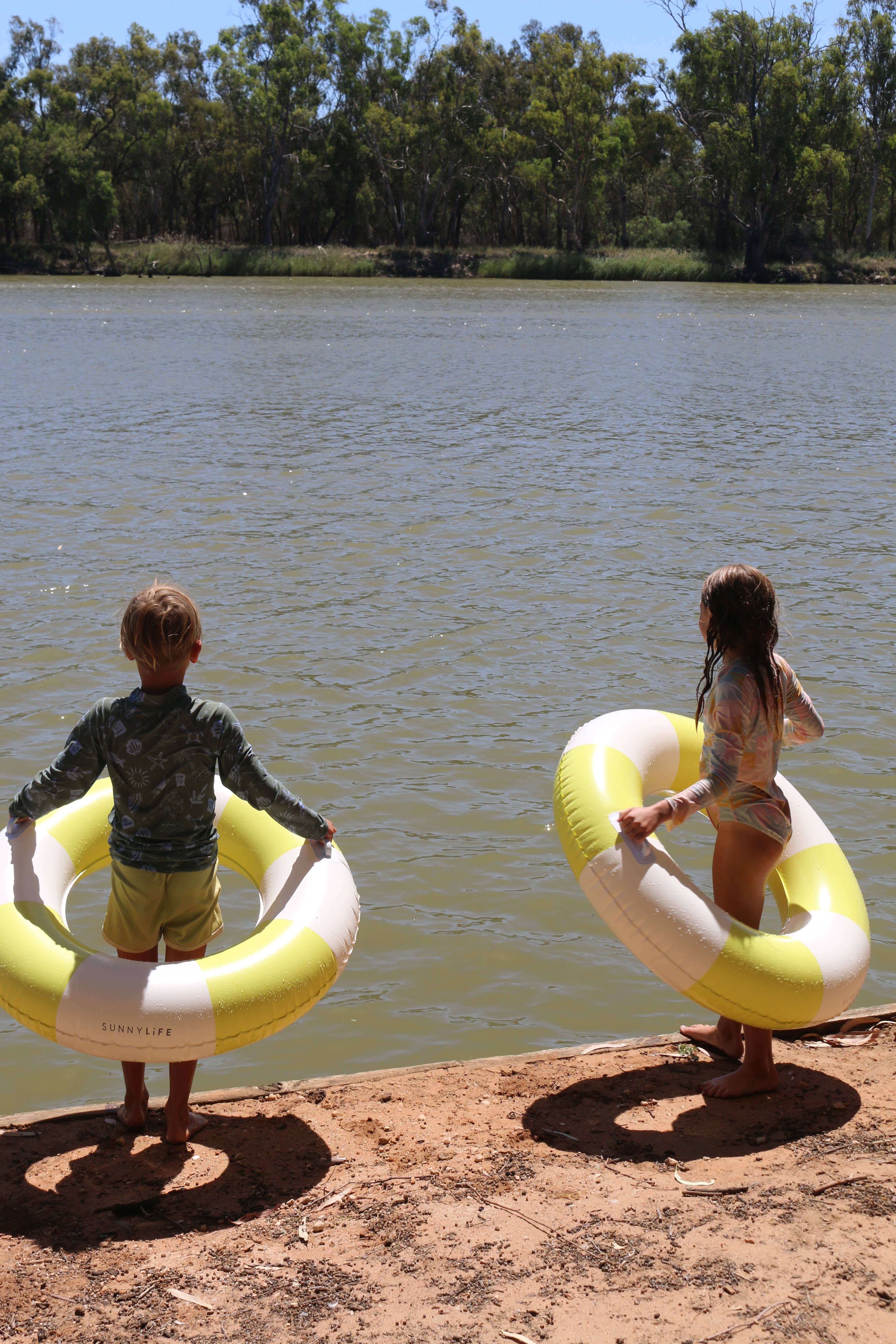 SUNNYLIFE - Vente Jeu gonflable - Bouée piscine fine "Tides Out Citrus Stripe"8