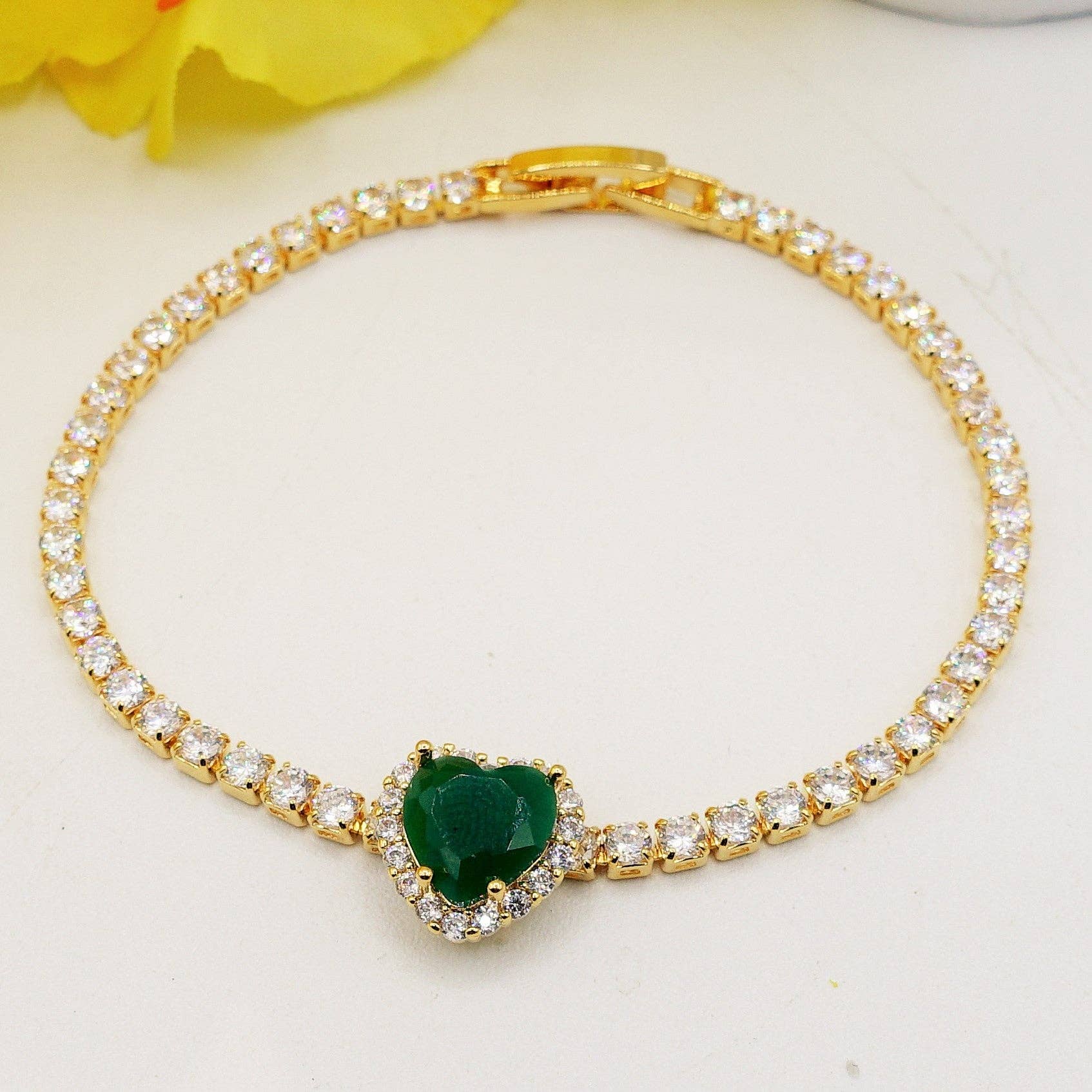 Daemon srls - Vendita all'ingrosso Bracciali tennis - DIANA ~Chunky~ Bracciale tennis con cuore in zirconi cubici8