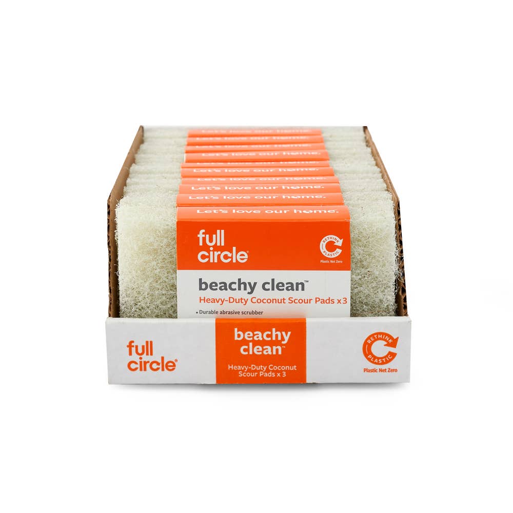 Full Circle Home - Wholesale Cleaning Sponge - Beachy Clean Scour Pads (3pk) in CDU