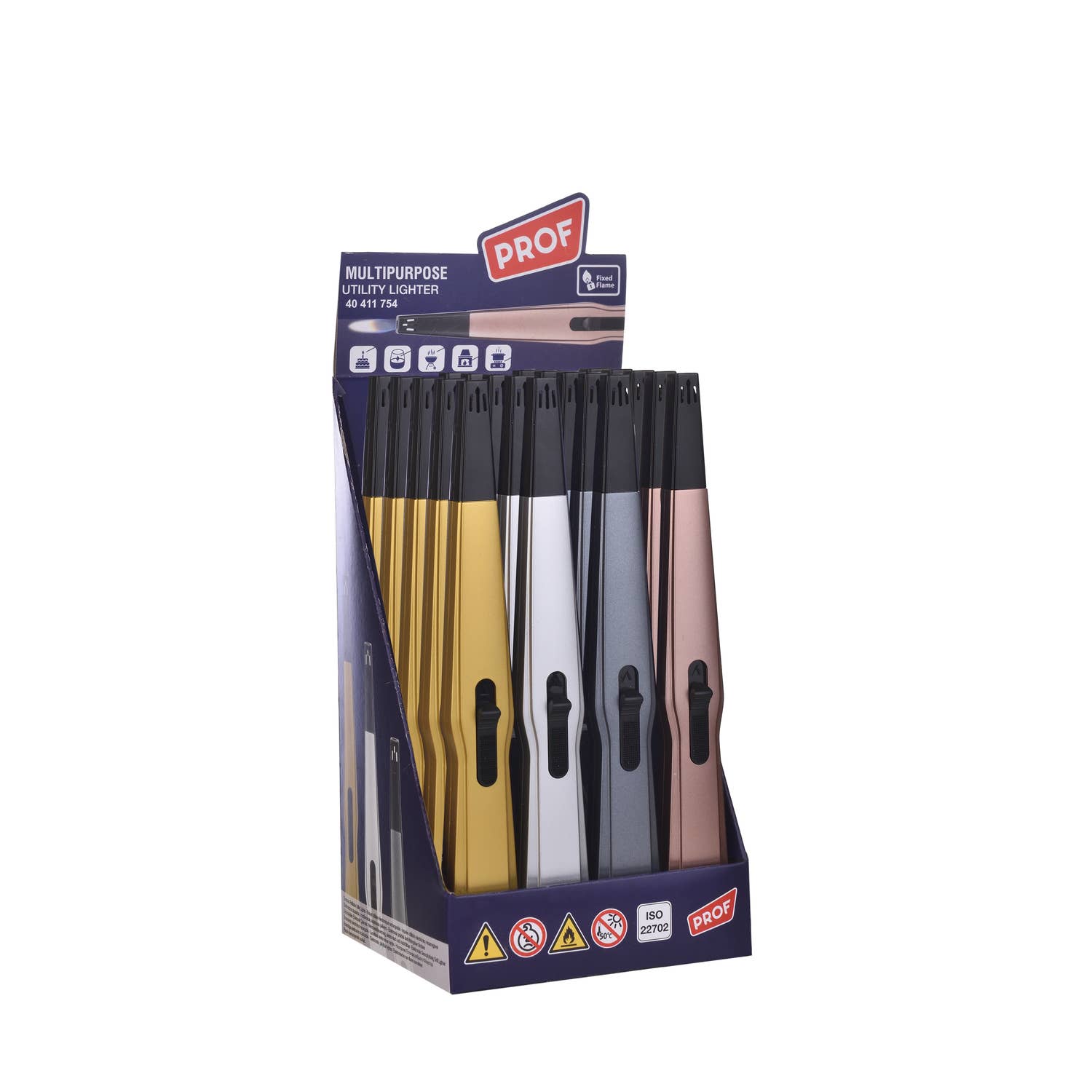 PROF - Wholesale Lighter - Light all Gastorch Curved Lighter metallic colors