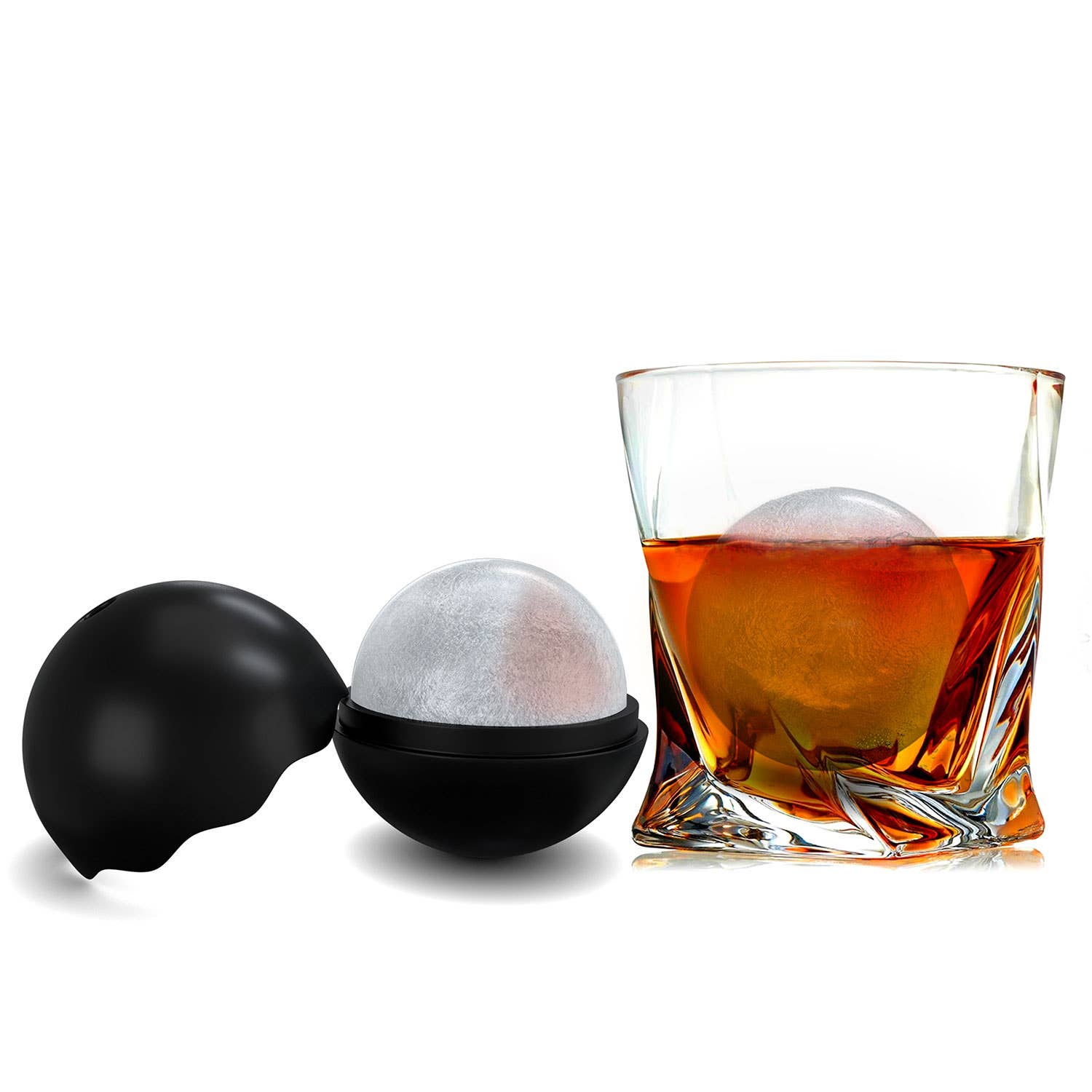 UBERSTAR – wholesale Ice tray/mould – Ice Sphere Moulds (4x Ball Ice Moulds) - Black1