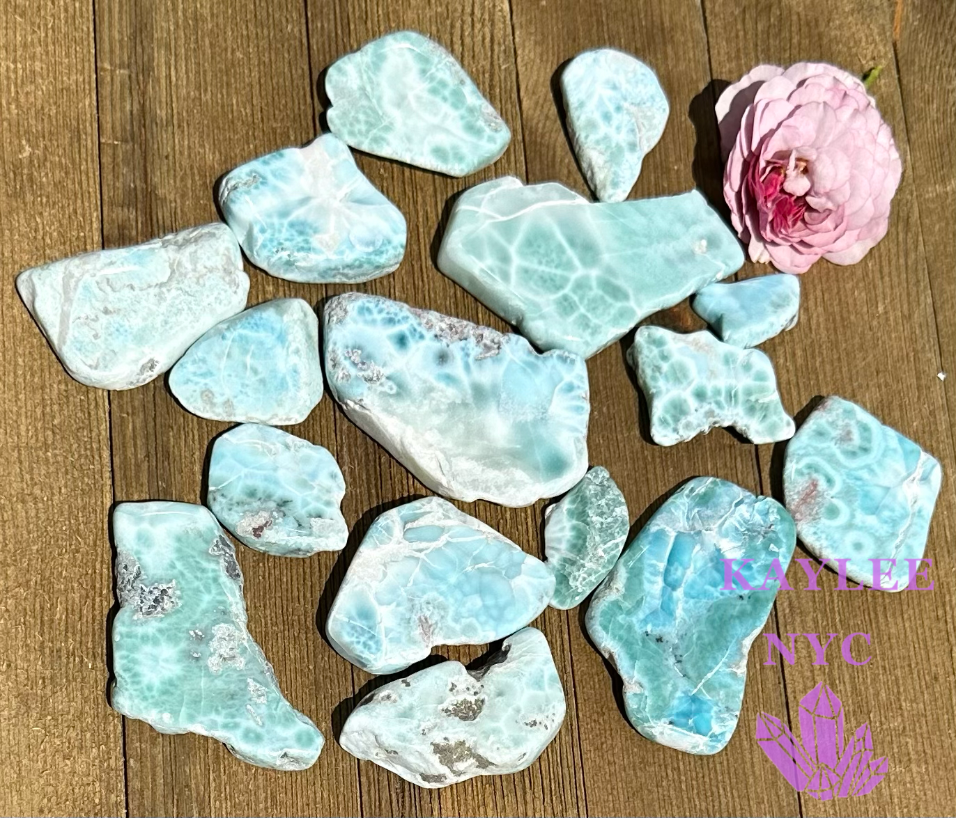 KayleeNYC - Wholesale Spiritual Stone/Crystal - Wholesale Lot 1 lb Natural Larimar Polished Slabs Crystal0