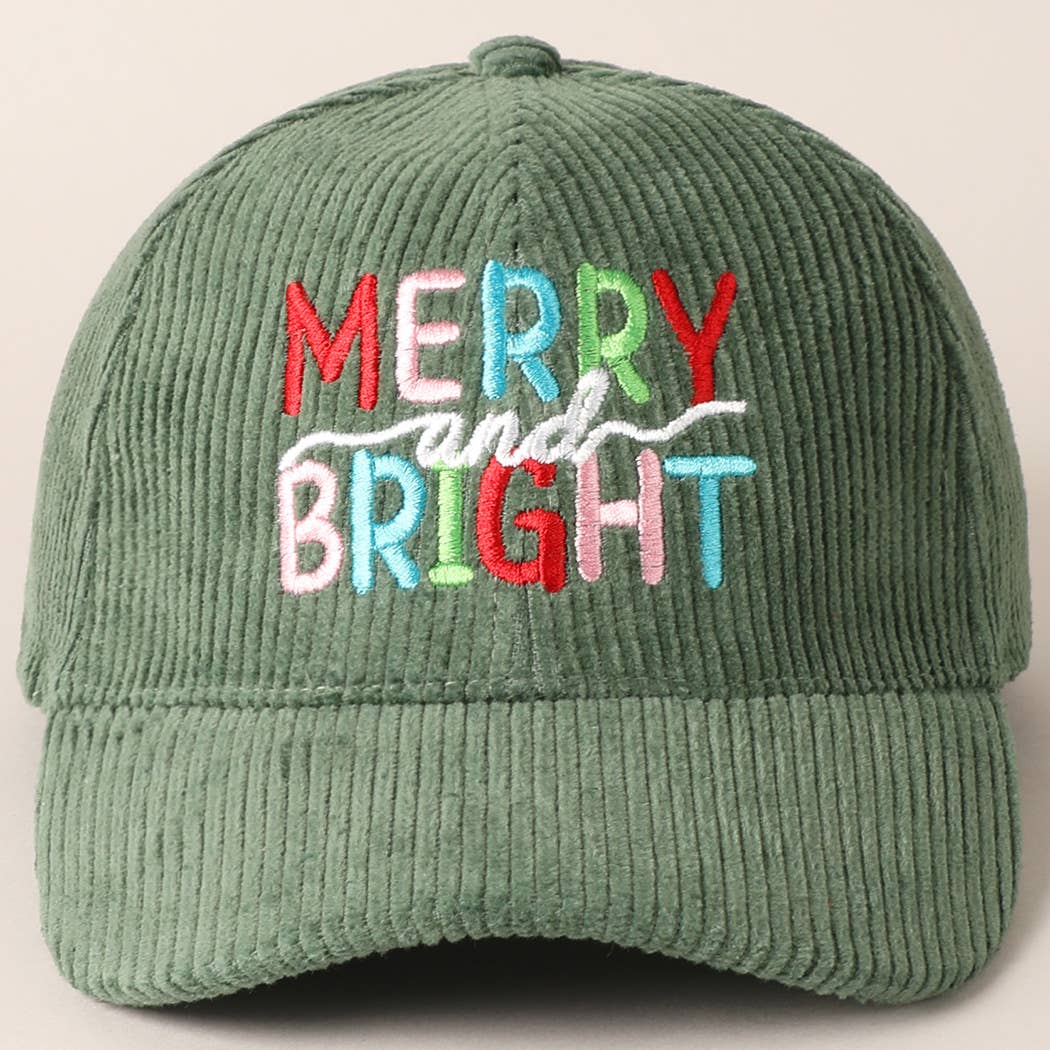 Fashion City - Wholesale Baseball Cap - Women's - MERRY BRIGHT Embroidery Corduroy Cap19